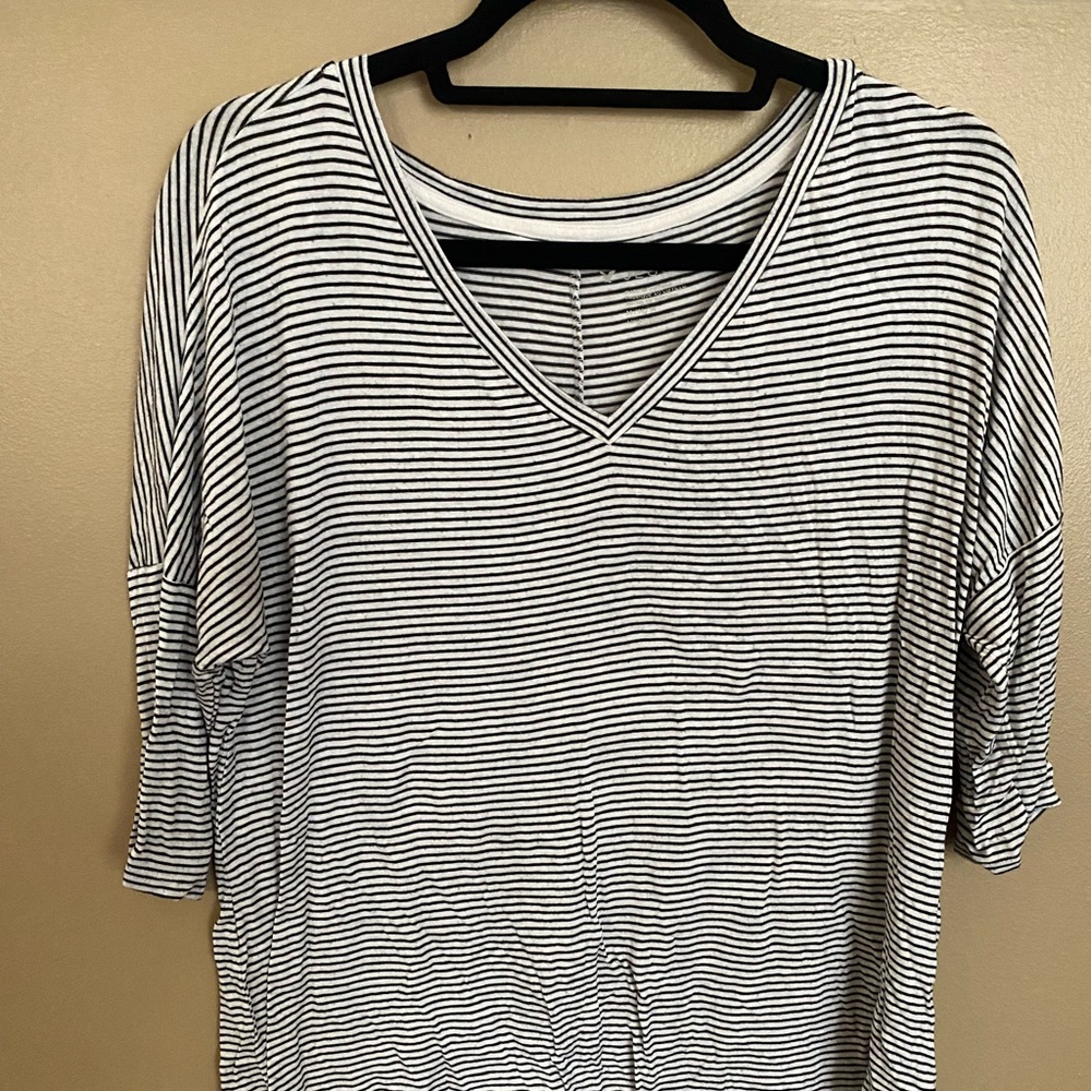 American Eagle Jegging T, Black and White striped